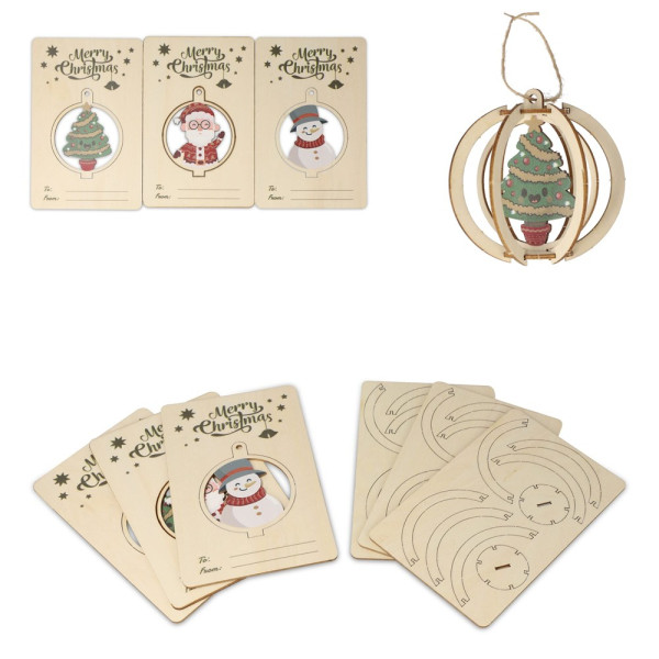 InSideOut FSC Weihnachtsschmuck aus Holz 3er-Set