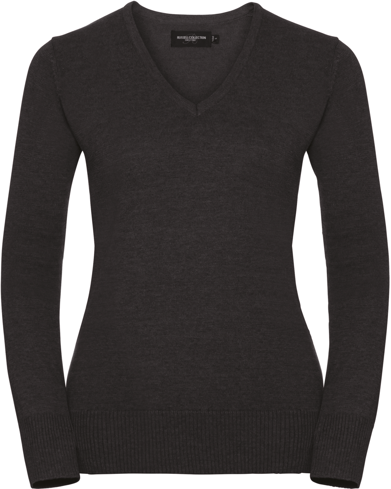 RU710F - Ladies' V-neck Knitted Pullover