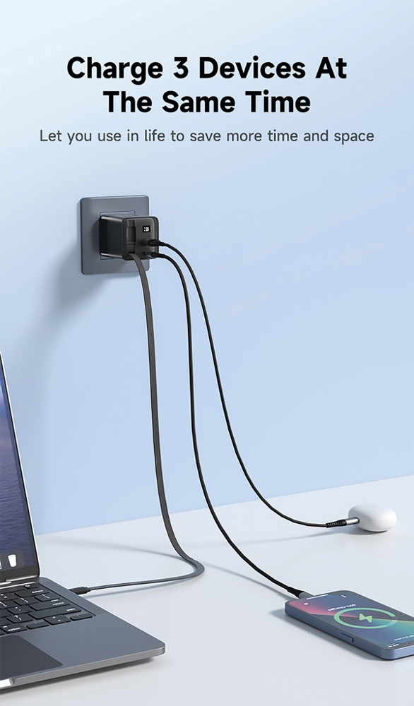 Urban Vitamin Mendocino 65W GaN-Charger mit einziehb. Kabel