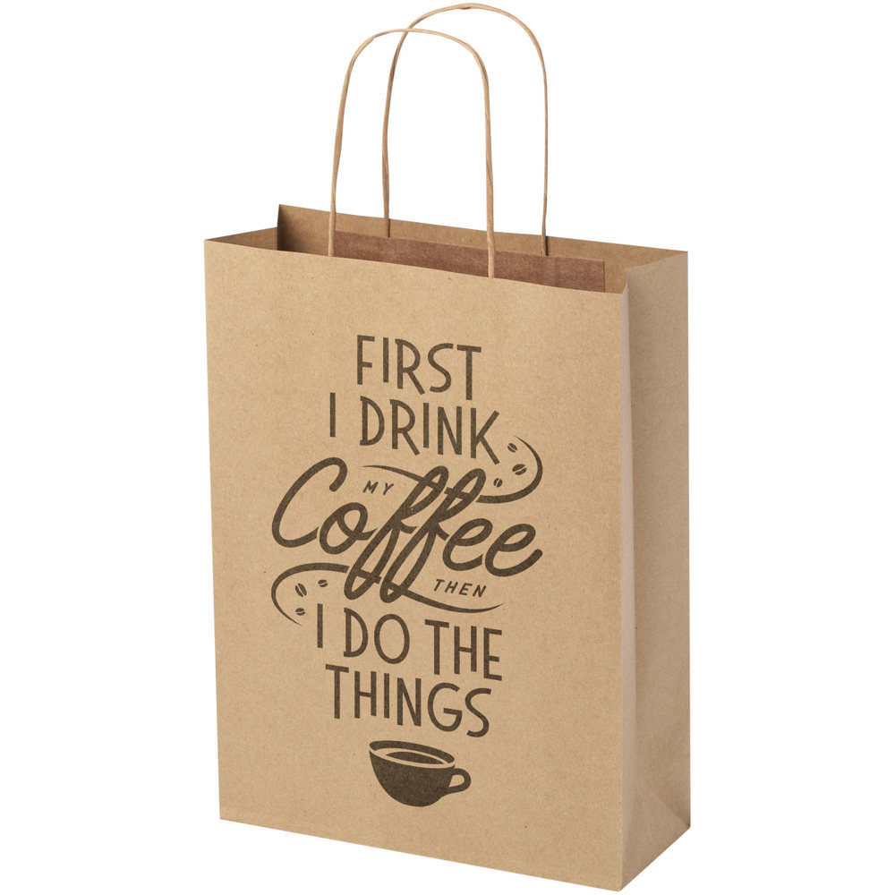 Kraftpapiertasche 120 g/m² mit gedrehten Griffen – 24 × 9 × 32 cm - Kraftpapier
