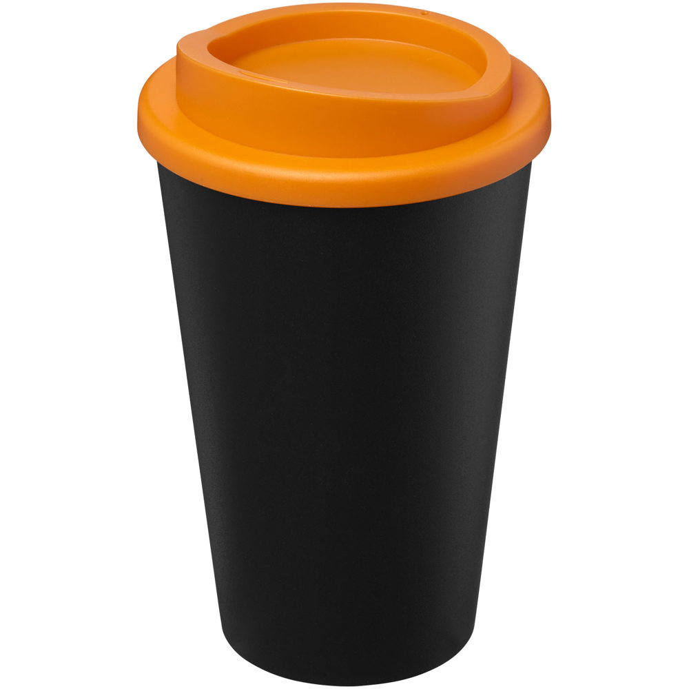 Americano® Eco 350 ml recycelter Becher - Schwarz, Orange