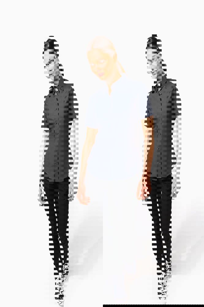 K532 - Damen Stretchbluse Kurzarm