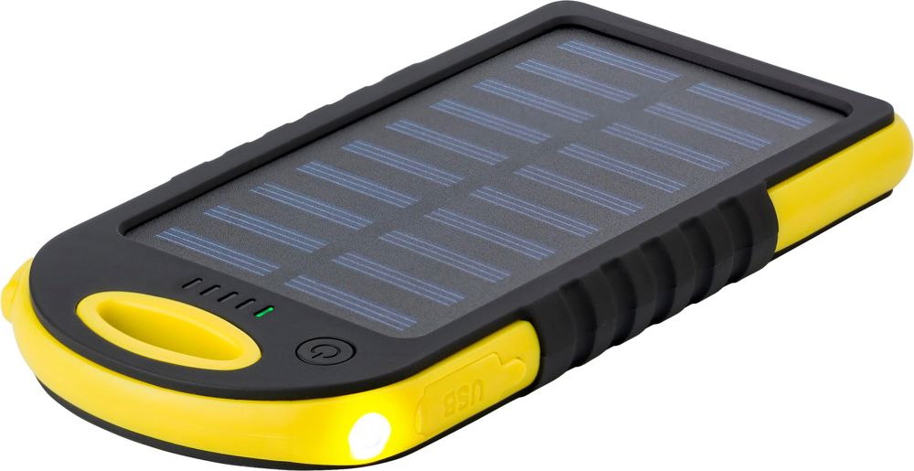 Gummierte ABS Solar-Powerbank Arin