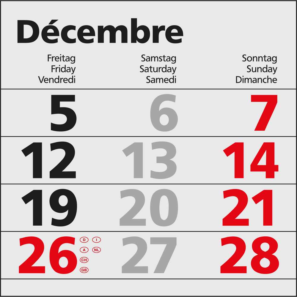 3-Monatskalender Einblatt Solid 3 EXPRESS