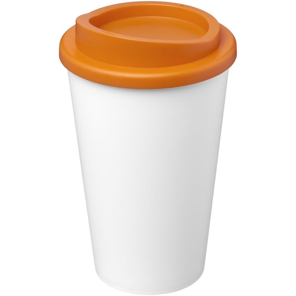 Americano® Eco 350 ml recycelter Becher - weiss, orange