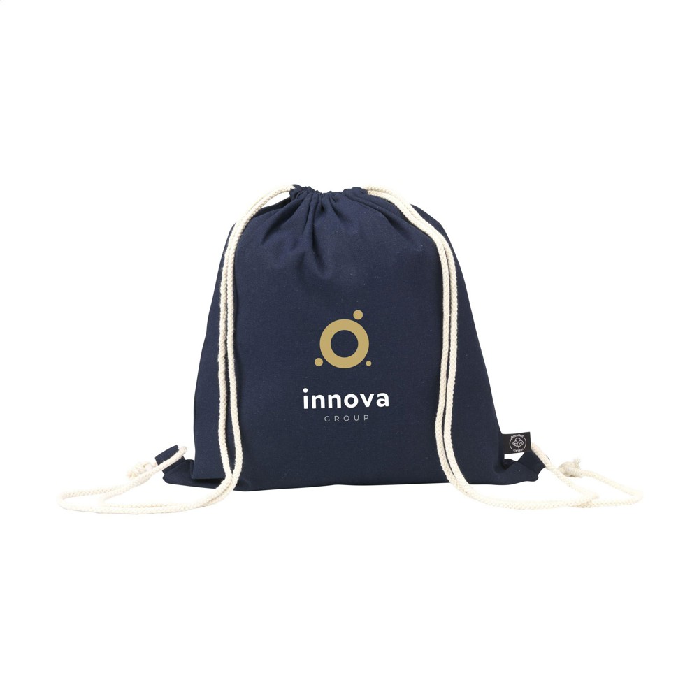 PromoColour GRS Recycled Cotton Backpack (150 g/m²) - marineblau