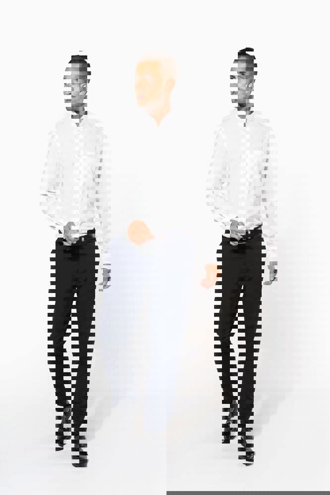 K515C - Herrenhemd mao-kragen langarm