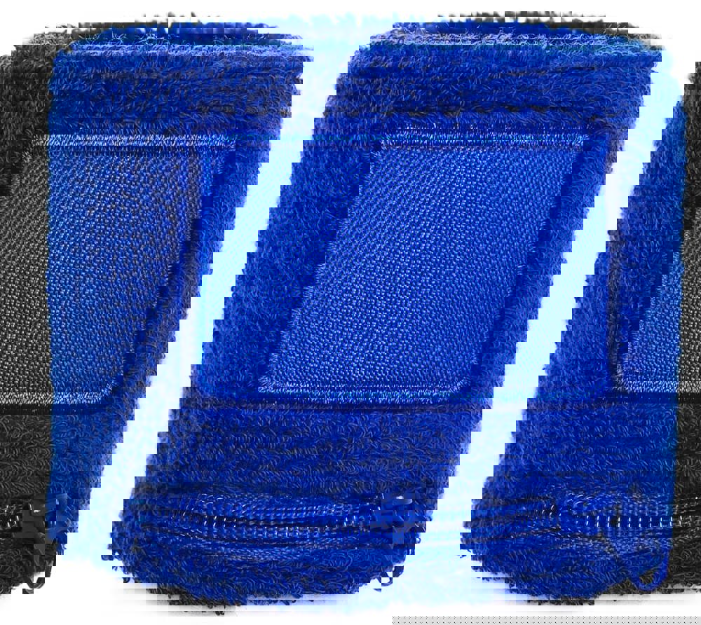 Frottier Armschweißband mit Label und Reißverschlußfach - Royalblau (PMS 286c) / Koningsblau