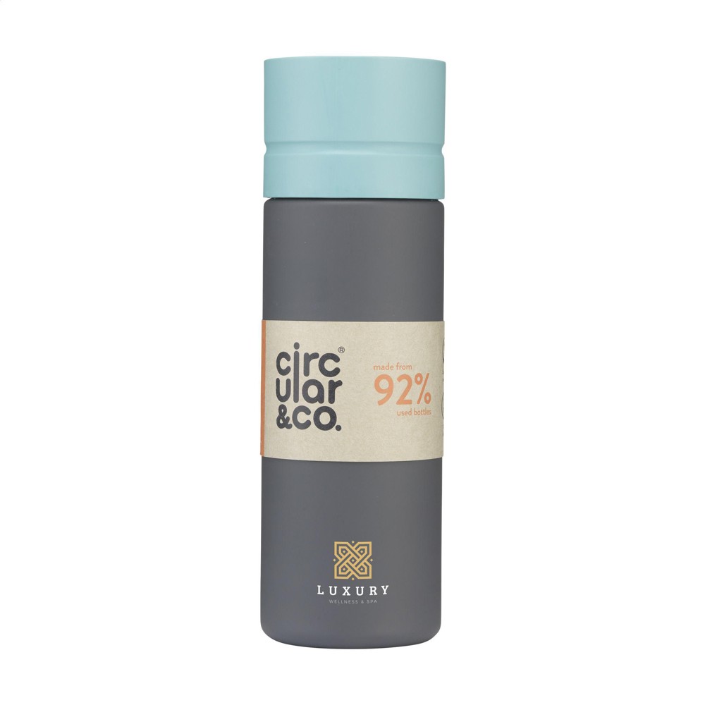 Circular&Co Reusable Bottle 600 ml Wasserflasche - schwarz/blau (± PMS Process black U, Blue 550 U)