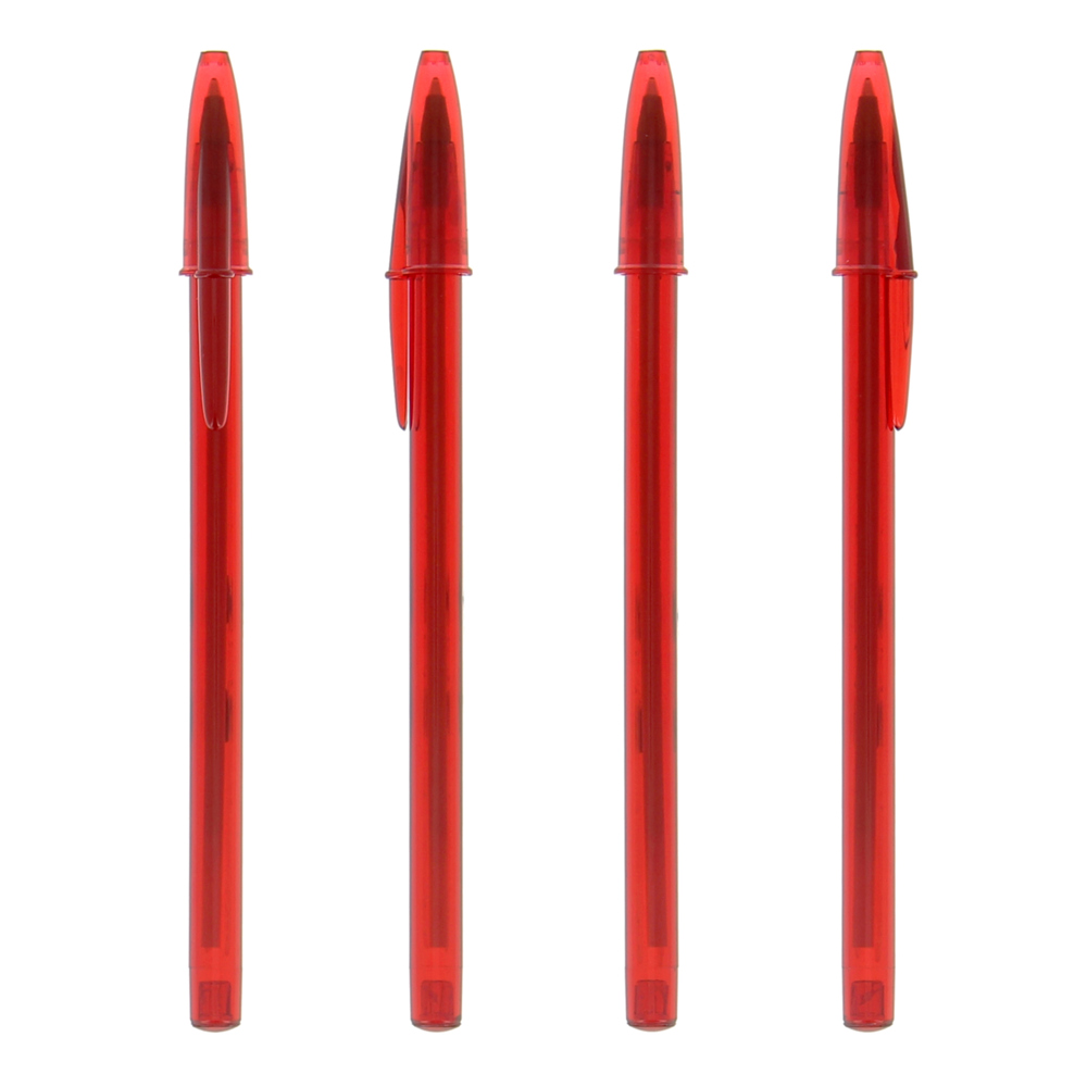 BIC® Style Kugelschreiber - Transparent Rot/ Transparent Rot/ Schwarze Tinte