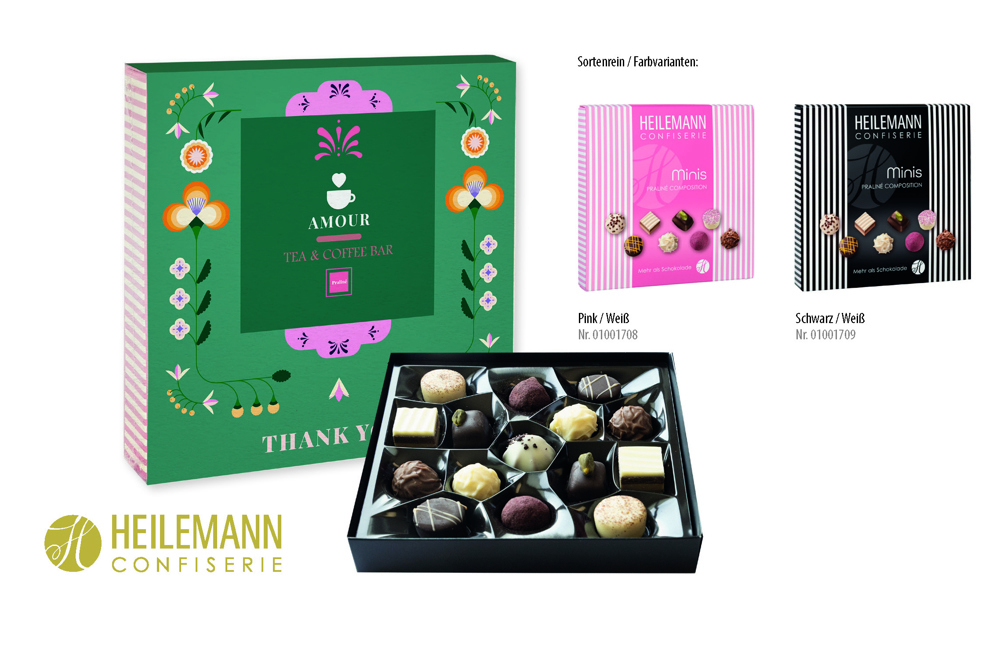 Heilemann Mini Pralinés im Schuber 91 g  ,  Inhalt:  Heilemann Mini Pralinés