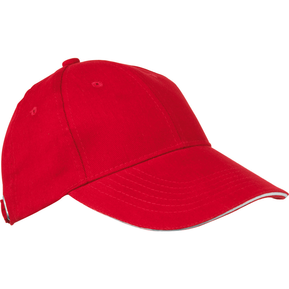6 Panel Sandwich Baseball Cap CURTIS - rot