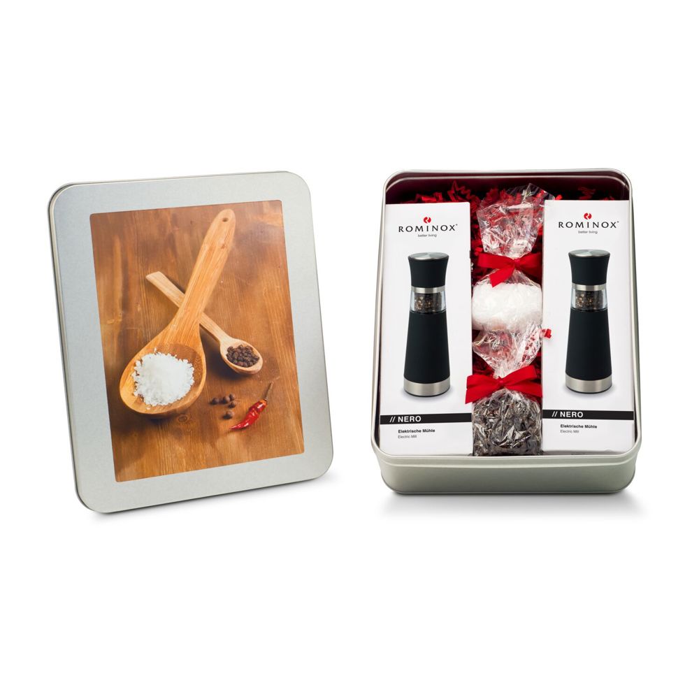 Salz- & Pfeffermühlen Set - in Silberdose
