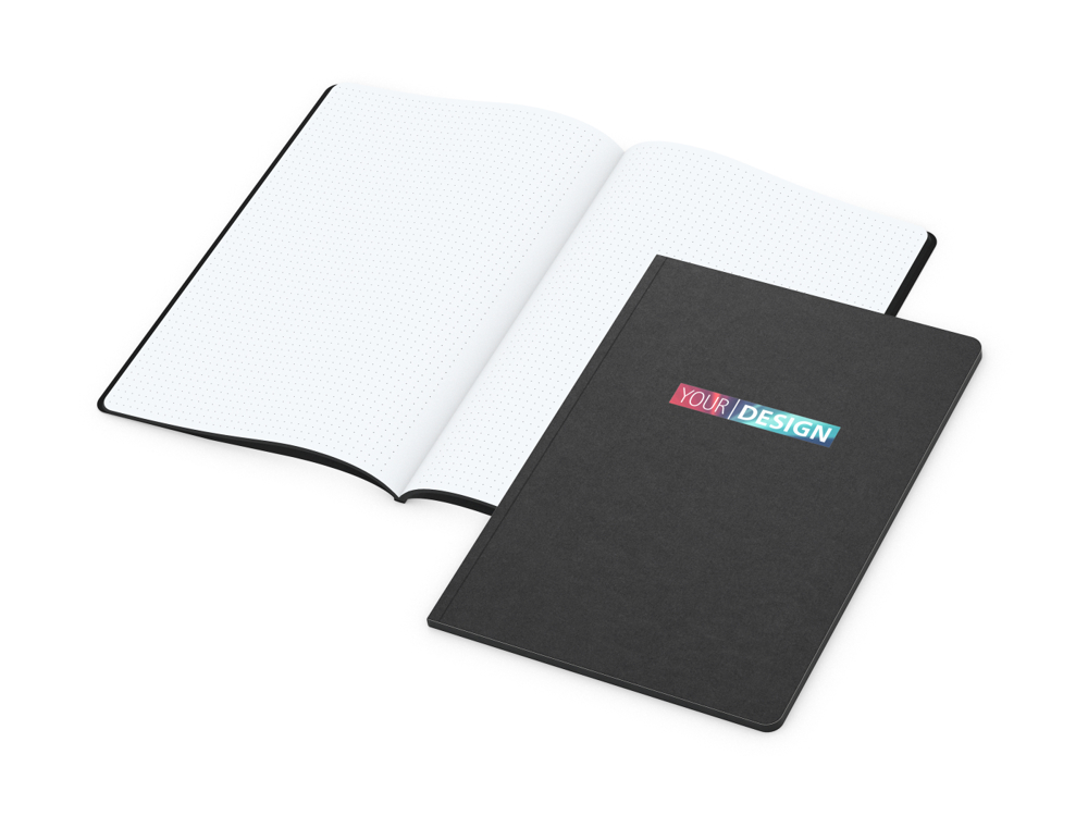 Notizbuch Tablet-Book, A4, Punktraster, schwarz, Siebdruck-Digital