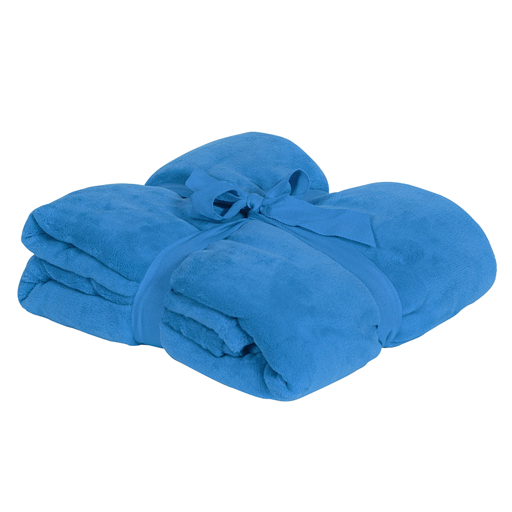 Kuscheldecke Microfleece 180 x 130 cm (RPET) - royalblau