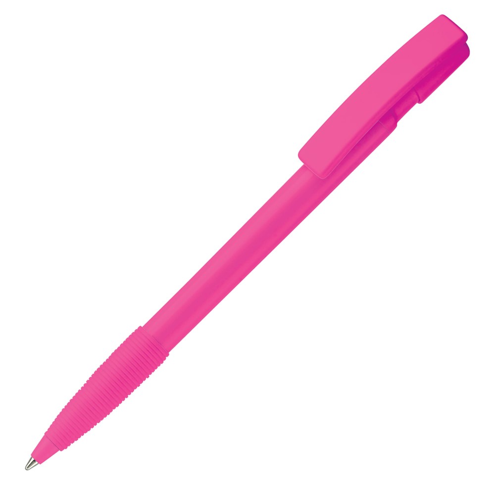 Kugelschreiber Nash Hardcolour mit Gummigriff - rosa