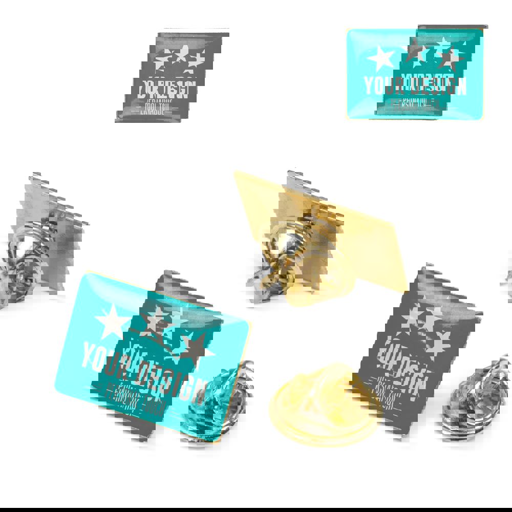 Metall Pin rechteckig 19x13mm