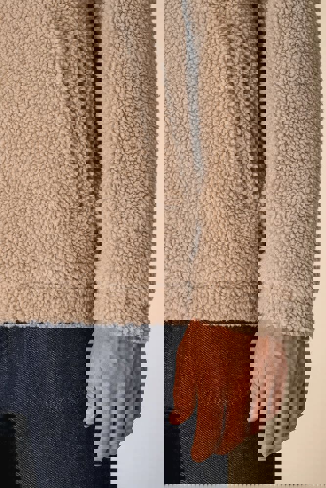 SP403 - Unisex-Sweatshirt mit 1/4-Reißverschluss und überschnittenen Schultern aus Sherpa-Material