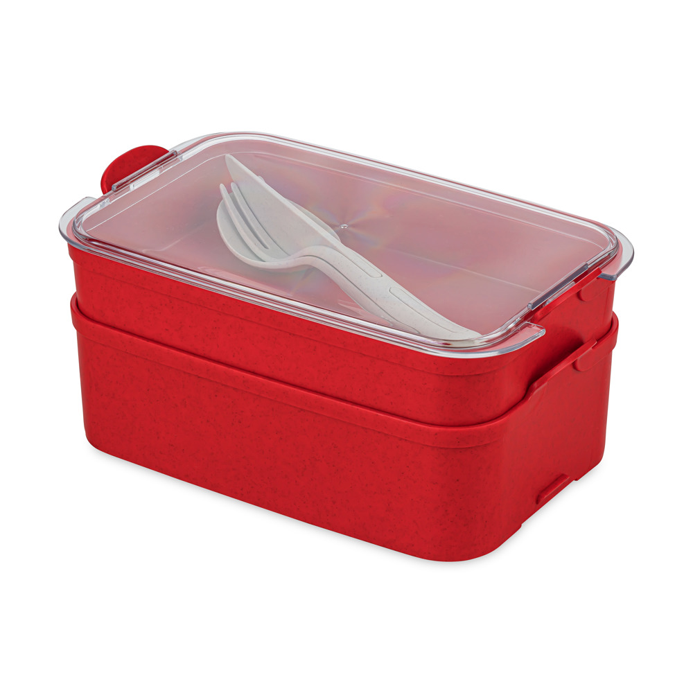 Koziol STAKK BENTOBOX READY Bentobox 2l+Liquidsafe Box+Besteckset