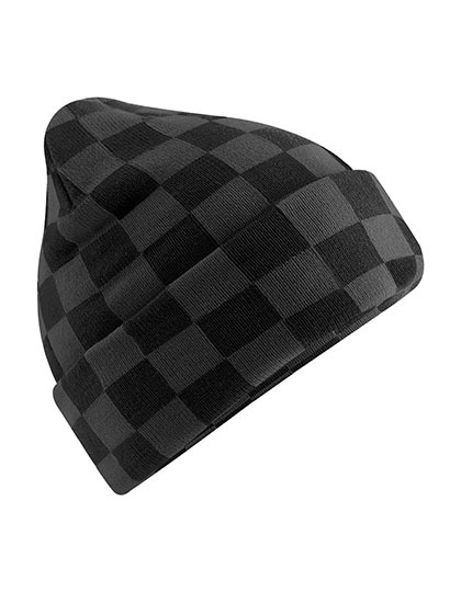 Beechfield - Checkerboard Beanie - Black, Charcoal