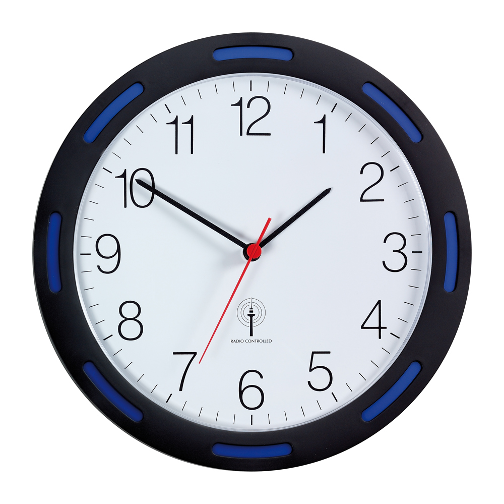 Funk-Wanduhr U-2248 - Schwarz/Blau