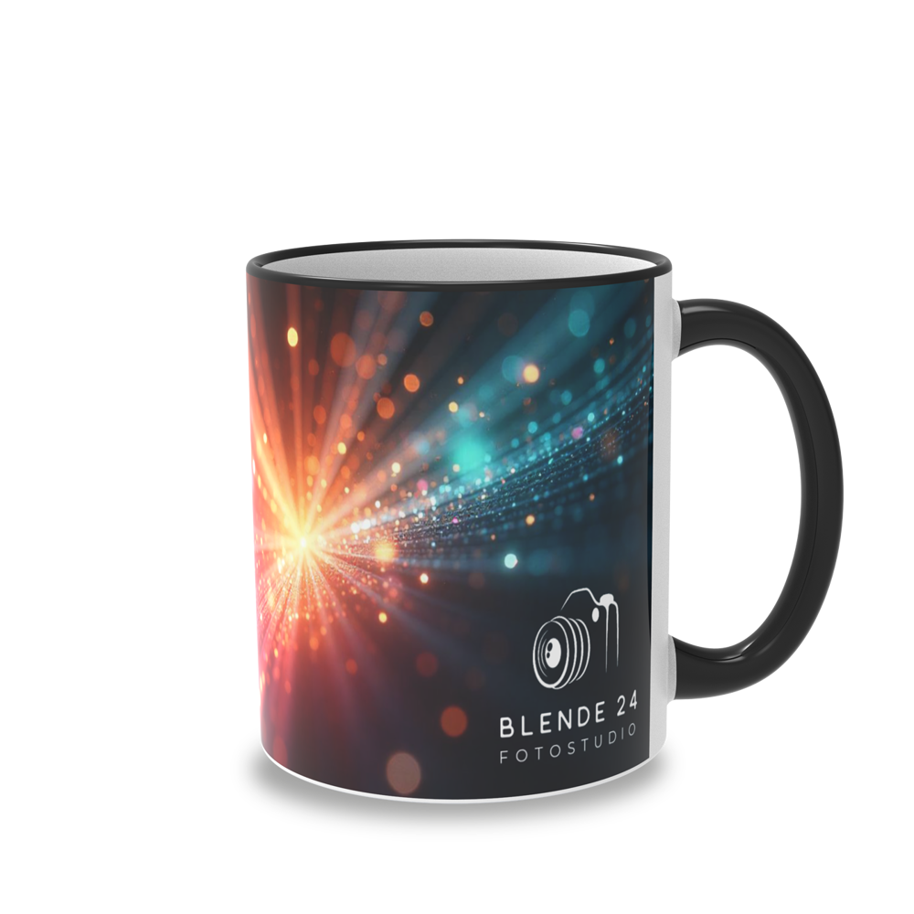 Form 798 Keramiktasse Sublimation weiss, Rand und Henkel farbig