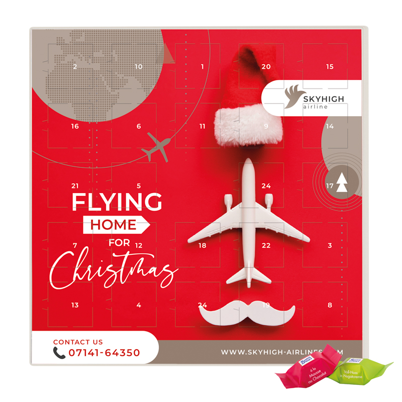 Adventskalender quadratisch, Blister kompostierbar, Ritter SPORT Schokowürfel