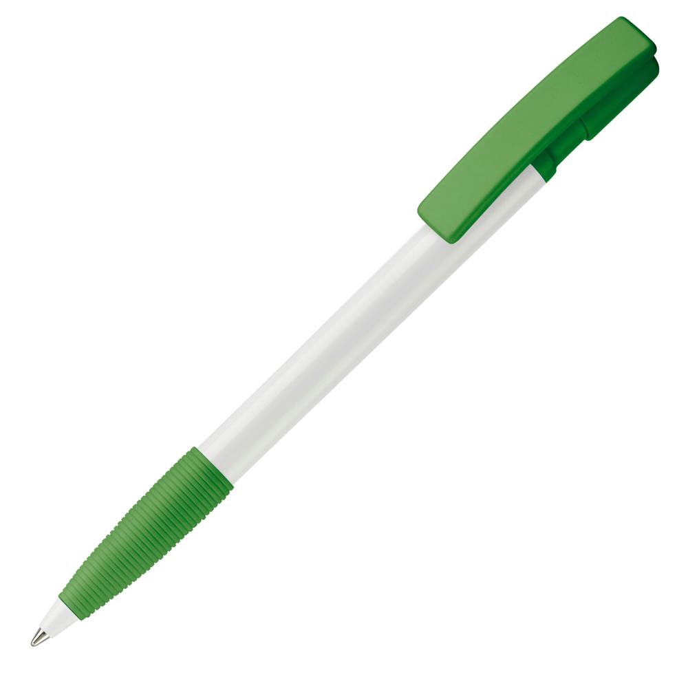Kugelschreiber Nash Hardcolour mit Gummigriff - Weiss / Grün