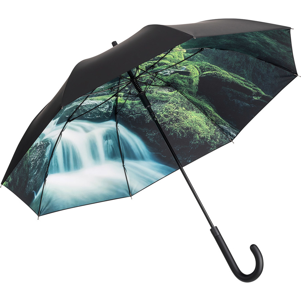 1193 AC-Stockschirm FARE® Impressions - schwarz/wasserfall-design