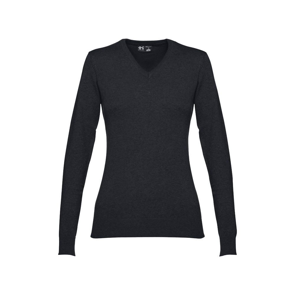 THC MILAN WOMEN. Pullover mit V-Ausschnitt für Damen aus Baumwolle und Polyamid