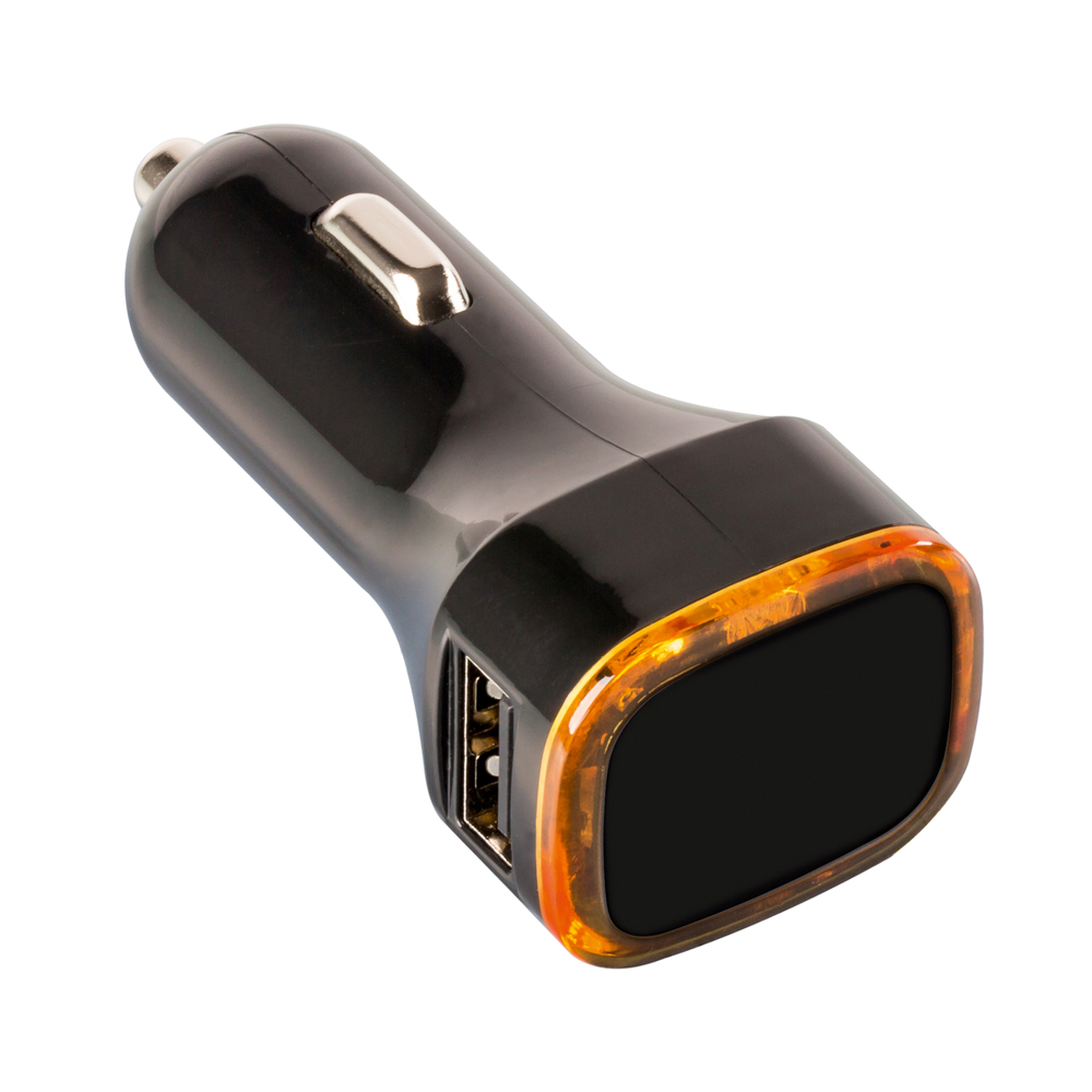 USB-Autoladeadapter COLLECTION 500 - orange, schwarz / orange
