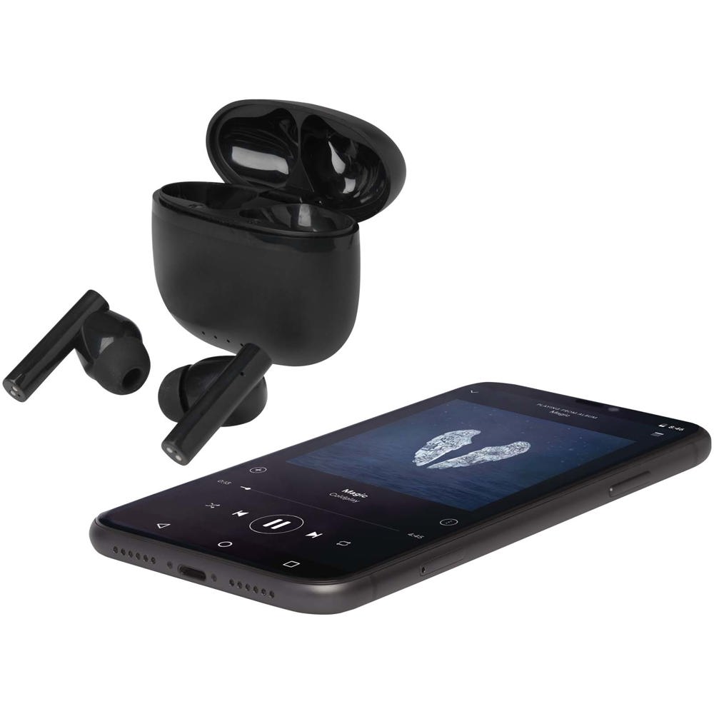 Alterf True Wireless Bluetooth® Headset aus recyceltem Kunststoff mit Silikon-Ohrstöpseln