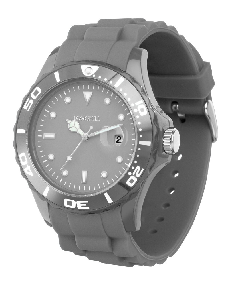 Kunststoffuhr LOGI - grau