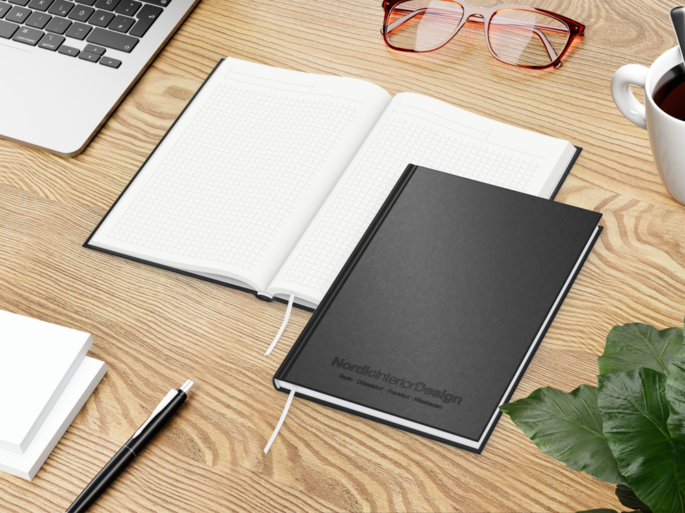 Notizbuch Note-Book Prägung RECYCLING, A5, Winkelkaro