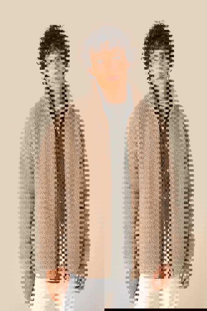 SP404 - Unisex-Sweatshirt aus Sherpa mit Reißverschluss und überschnittenen Schultern