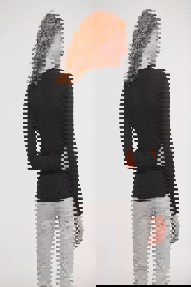 RU710F - Ladies' V-neck Knitted Pullover