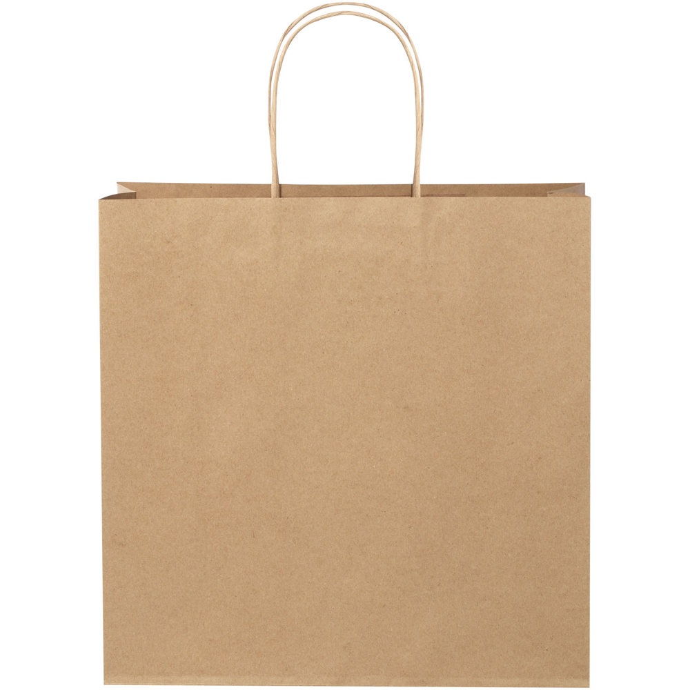 Kraftpapiertasche 120 g/m² mit gedrehten Griffen – 31 × 12 × 31 cm