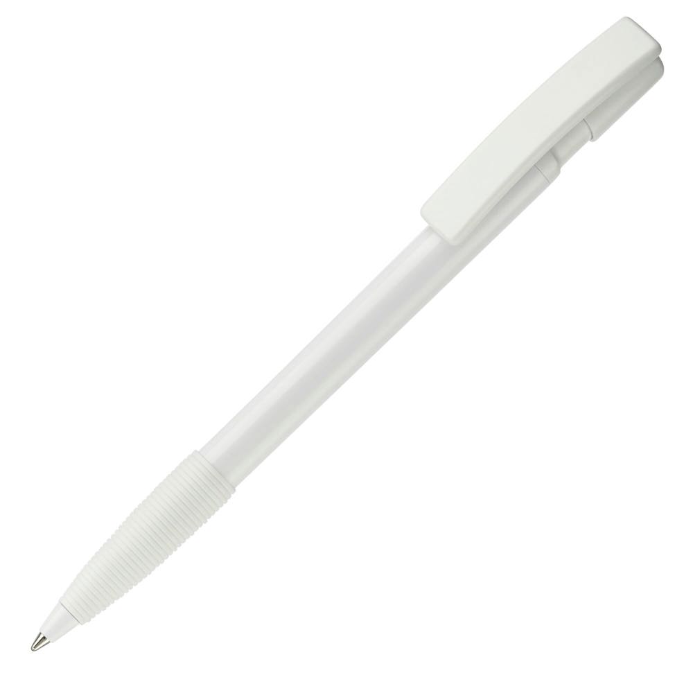 Kugelschreiber Nash Hardcolour mit Gummigriff - Weiss / Weiss