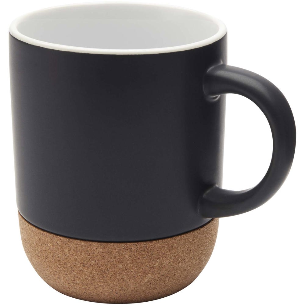 Billie 300 ml Keramiktasse mit Korkdetails  - schwarz