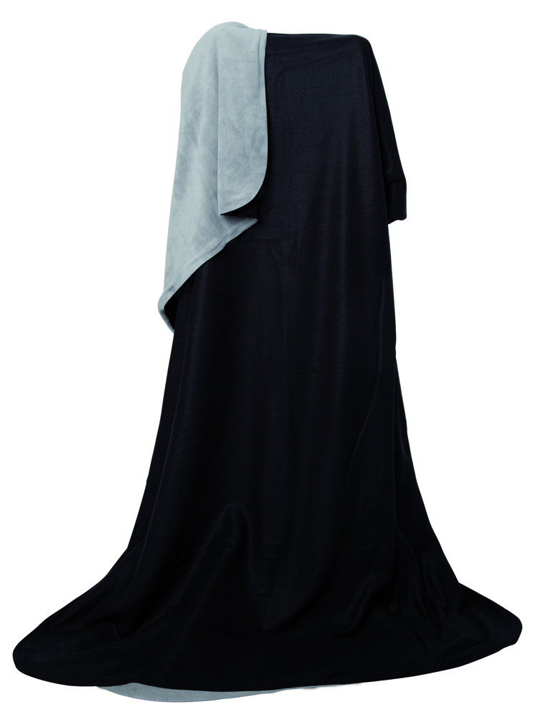 Duodecke Fleece/Coral 180 x 130 cm - schwarz