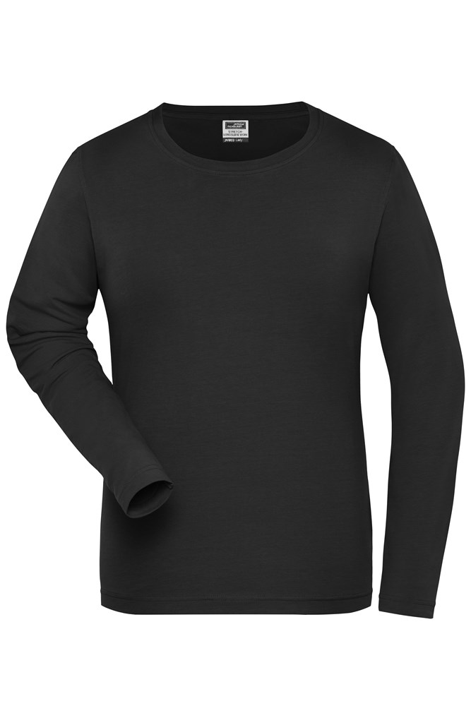 Ladies' ORGANIC Stretch-Longsleeve Work - SOLID -   OCS Blended