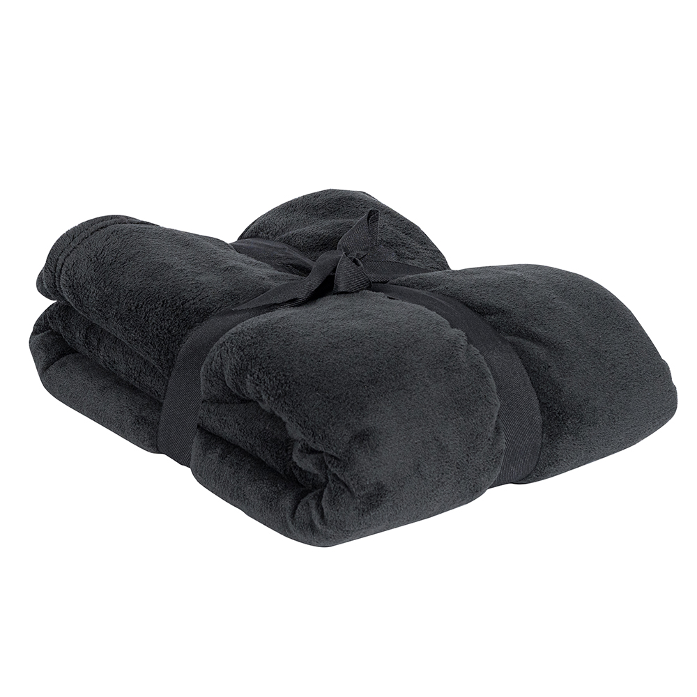 Kuscheldecke Microfleece 180 x 130 cm (RPET) - schwarz