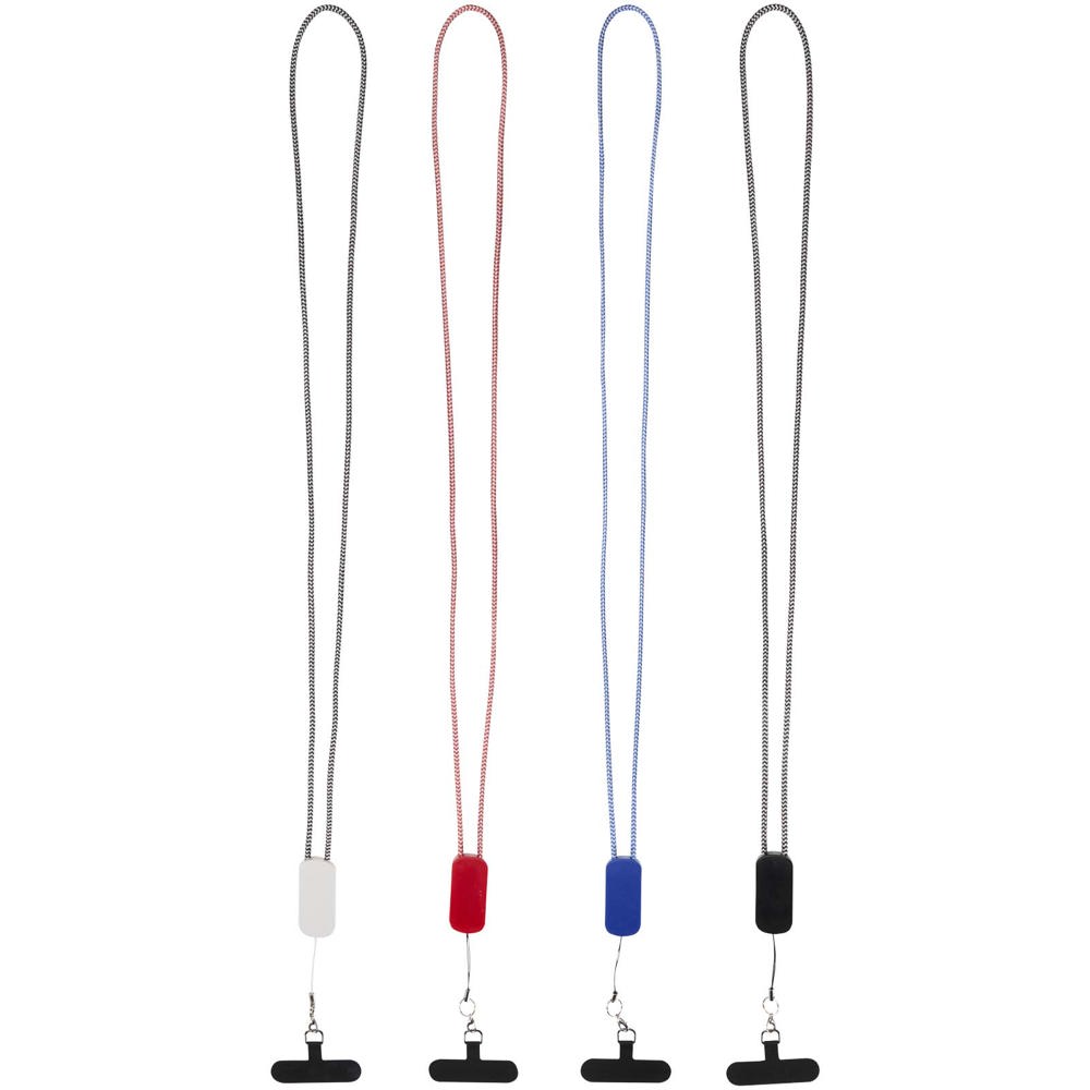 Anser Smartphone Lanyard aus recyceltem Kunststoff mit 27 W 5-in-1 integriertem Kabel