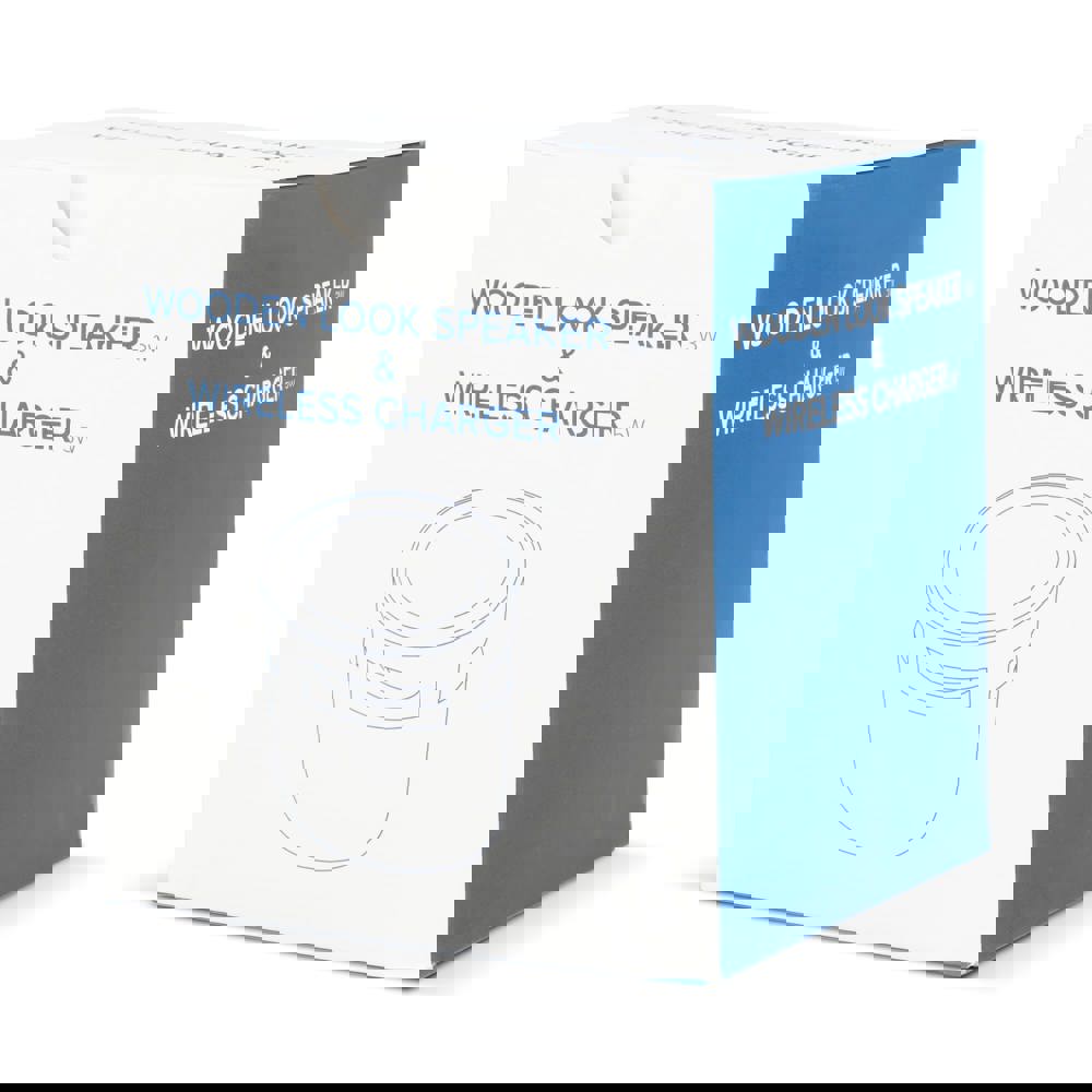 3W Lautsprecher in Holzoptik &amp; 5W Kabelloses Ladegerät