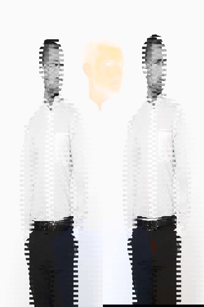 K515C - Herrenhemd mao-kragen langarm