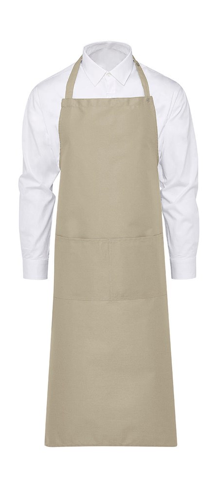 AMSTERDAM Bib Apron with Pocket - natural