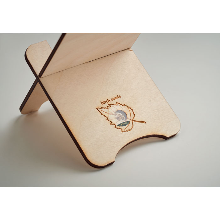 GROUW STAND - Smartphone Halter Birkenholz