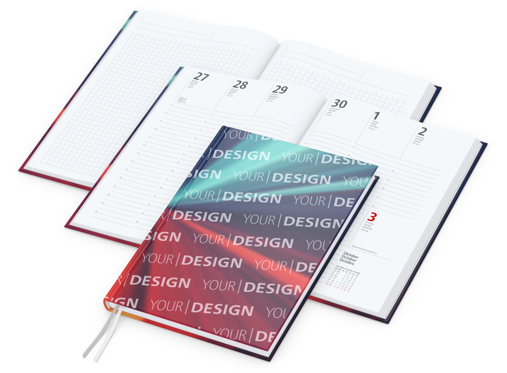 Wochenkalender vorne + Notizen hinten Note-Hybrid, A5, glänzend