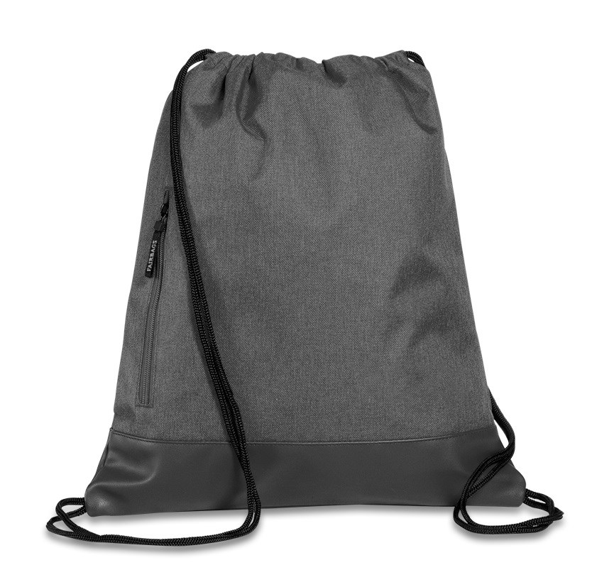 Turn-/ Schuhbeutel Porto aus recycelten PET-Flaschen (rPET) - grau meliert/ schwarz