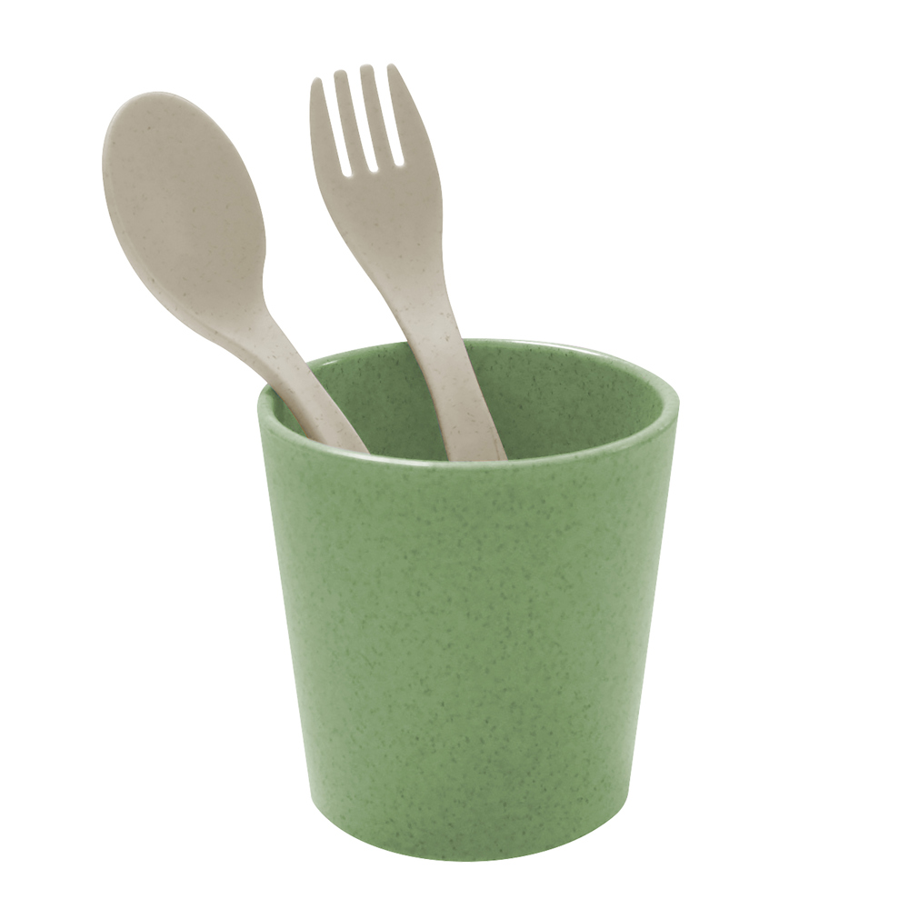 KOZIOL EASY EATER SET Becher+Besteckset 2-teilig